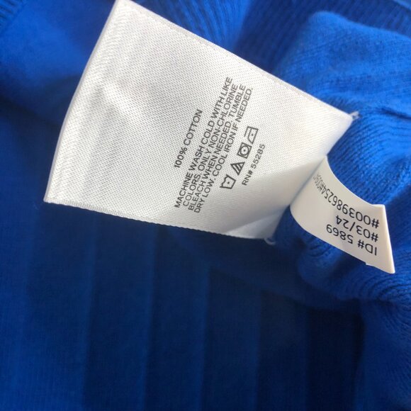 Express Shirt Mens XXL Blue Knit Modern Prep Sweater Polo 100% Cotton Workwear - Picture 6 of 8